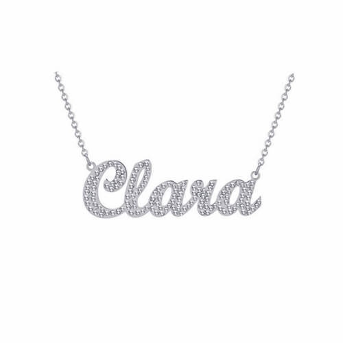Custom made stainless steel jewelry wholesale manufacturers silver personalized rhinestone name necklace suppliers